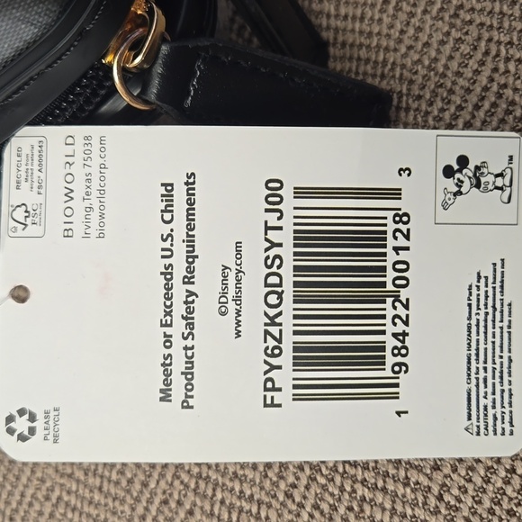 Disney Mickey Mouse Clear 7" x 5" Zip and Snap Purse with Adjustable Strap - Picture 4 of 9